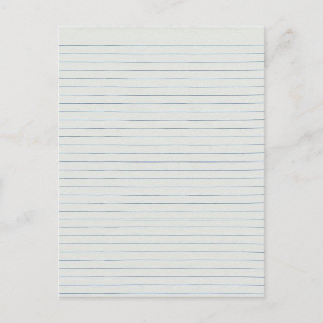 Lined School Paper Background Postcard (Front)