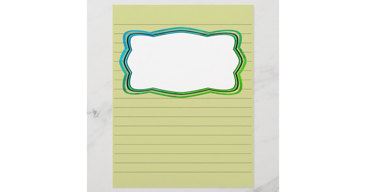 Lined Scrapbook Paper With Picture Box Zazzle