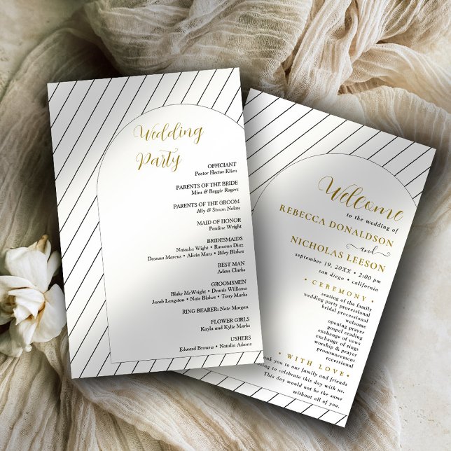 Lined Script Minimal Wedding Program (Creator Uploaded)