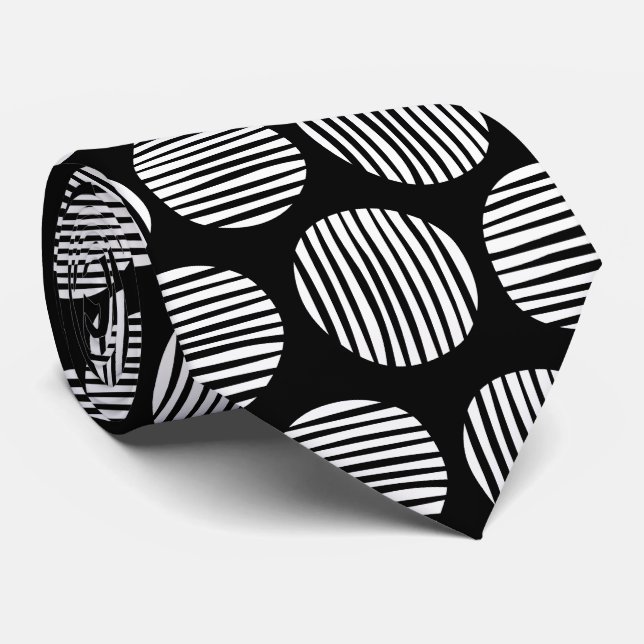 Lined Spots 190917 - White on Black Tie (Rolled)