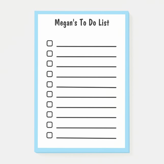 Lined To Do List Light Blue Post-it Notes  (Front)