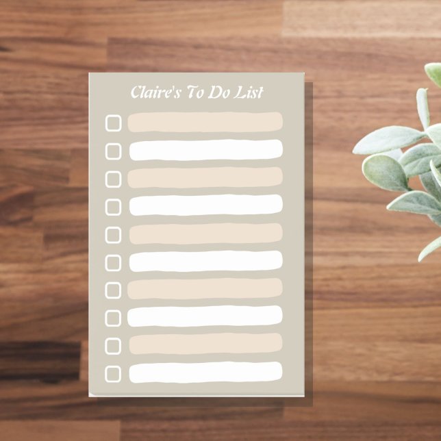 Lined To Do List With Name Sticky Post-it Notes (Boho to do list notepad with custom name.)