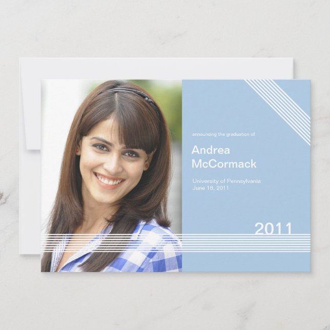 Lined Up 1 Photo Graduation Announcement (Front)