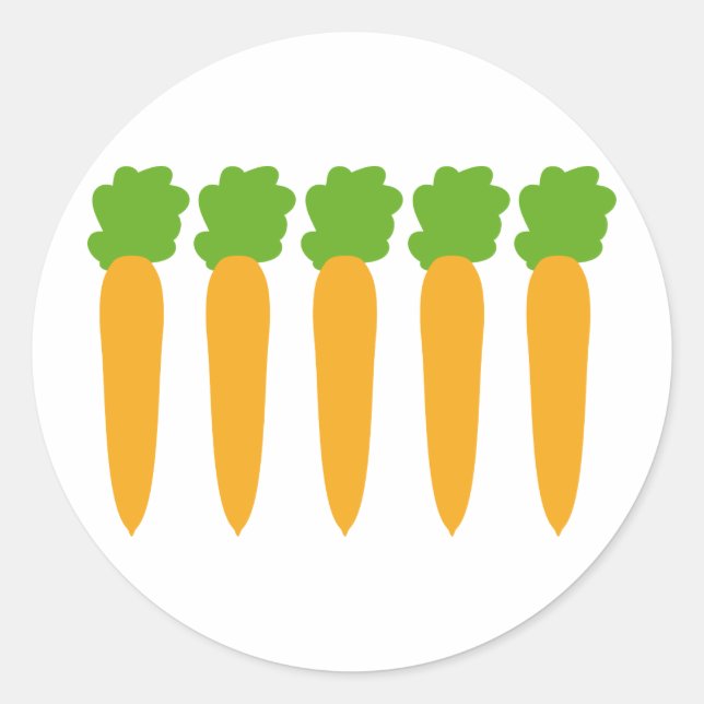 lined up carrots classic round sticker (Front)