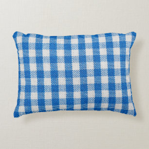 Lined white and blue dining clothes decorative cushion