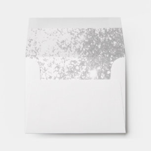 Lined White Glitter Envelope