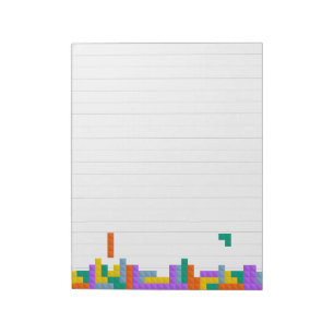 Lined Writing Pad Russian Tetris Video Game