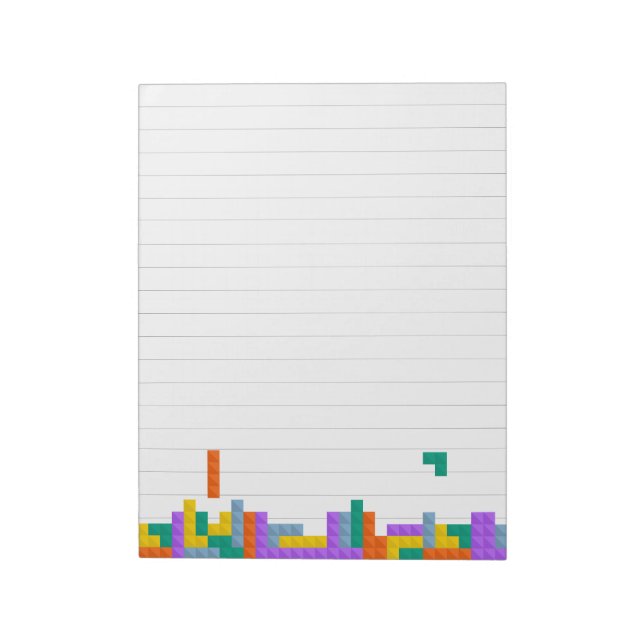 Lined Writing Pad Russian Tetris Video Game (Rotated)