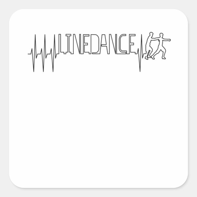 Linedance Line Dance Heartbeat Square Sticker (Front)