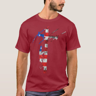 Lineman American 4th July Electrician Cable T-Shirt