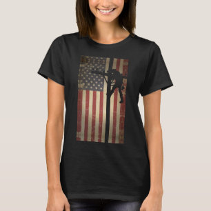 Lineman American Flag  Electric Cable Lineman T-Shirt