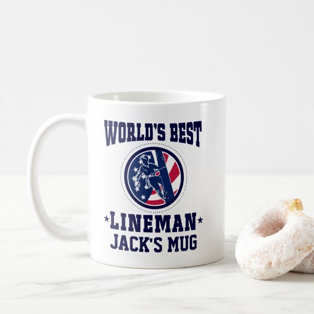 Lineman Appreciation Gift Coffee Mug (With Donut)