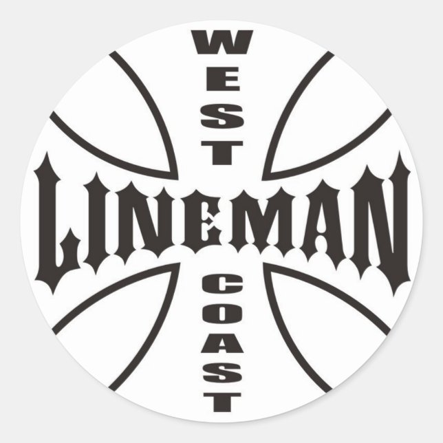 Lineman Classic Round Sticker (Front)