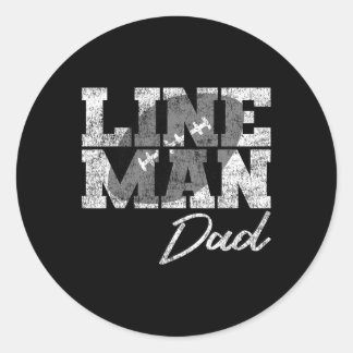 Lineman Dad - Football Player Matching Family  Classic Round Sticker