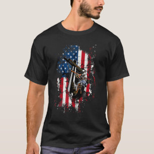 Lineman Distressed Us American Flag Patriotic 4th T-Shirt