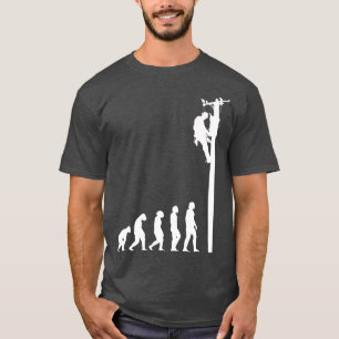 Lineman Evolution Funny Electric Cable Man Gift T-Shirt