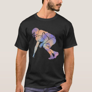 Lineman Football Player Tie Dye Sport Football Fan T-Shirt