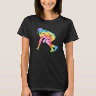 Lineman Football Player Tie Dye Sport Football Fan T-Shirt