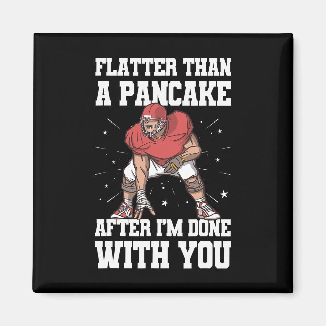 Lineman Funny Pancake Blocks Football Player  Magnet (Front)