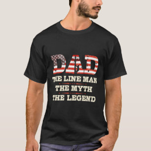 Lineman Gifts Line Worker Dad The Lineman Myth Leg T-Shirt