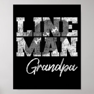 Lineman Grandpa - Football Player Matching Family Poster