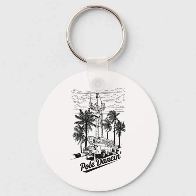 Lineman Le Dancin' Electrician Gift For Men Husban Key Ring (Front)