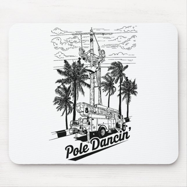 Lineman Le Dancin' Electrician Gift For Men Husban Mouse Mat (Front)