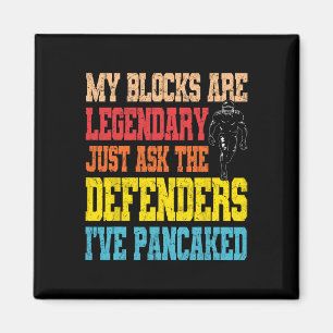 Lineman Legendary Pancake Blocks Funny Football Pl Magnet