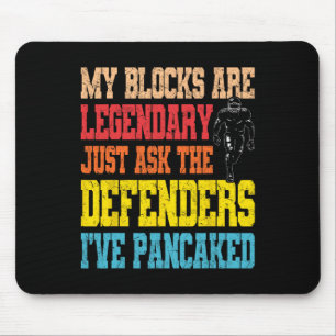 Lineman Legendary Pancake Blocks Funny Football Pl Mouse Mat
