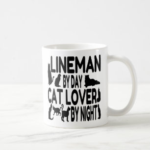 Lineman Loves Cats Coffee Mug
