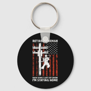 Lineman Retirement 4th Of July Funny Novelty Man W Key Ring
