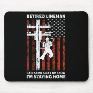 Lineman Retirement 4th Of July Funny Novelty Man W Mouse Mat
