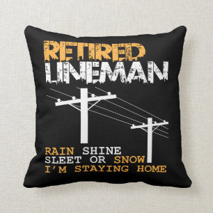 Lineman Retirement Funny Electrician Occupation Cushion