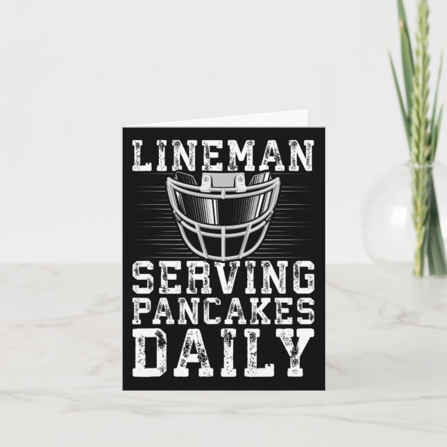 Lineman Serving Pancakes Daily Football Lineman  Card (Front)