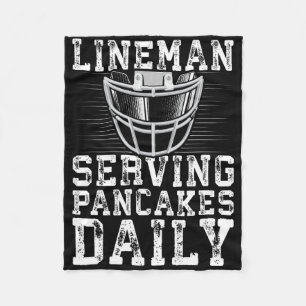 Lineman Serving Pancakes Daily Football Lineman  Fleece Blanket