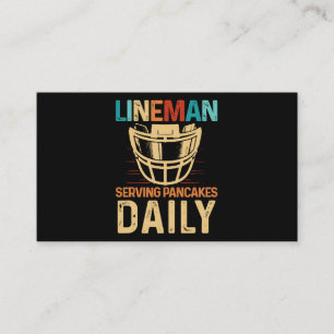 Lineman Serving Pancakes Daily Football Offensive Business Card