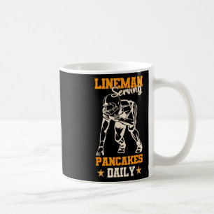 Lineman Serving Pancakes Daily Funny Football Play Coffee Mug