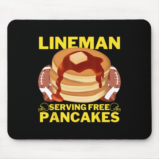Lineman Serving Pancakes Football Lineman  Mouse Mat (Front)