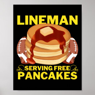 Lineman Serving Pancakes Football Lineman  Poster