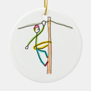 Lineman Stickman Ceramic Tree Decoration