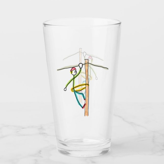 Lineman Stickman Glass (Front)