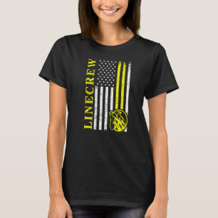 Lineman Usa Flag American Electrician Engineer Cra T-Shirt