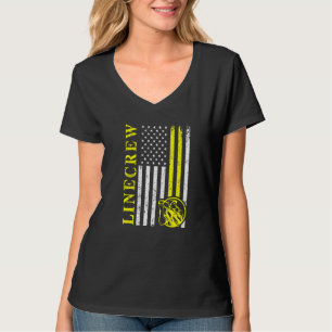 Lineman Usa Flag American Electrician Engineer Cra T-Shirt