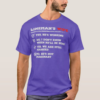 Lineman Wife American Electrician Cable Wire T-Shirt