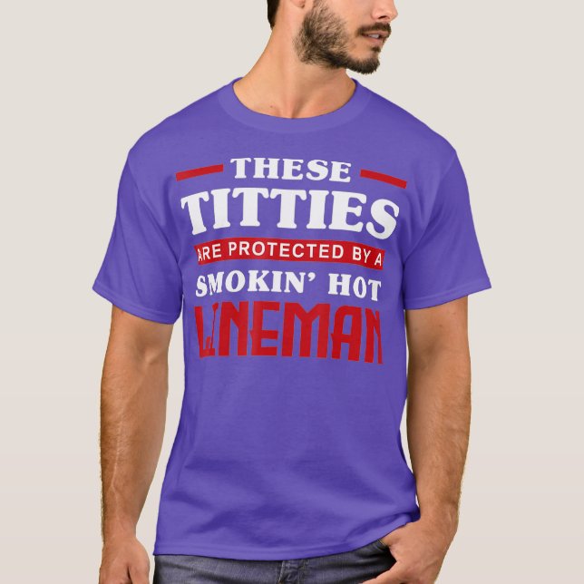 Lineman Wives Lineworker Funny Lineman Wife T-Shirt (Front)