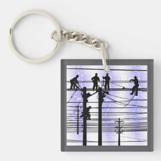 Linemen Over Texas Graphic  Key Ring