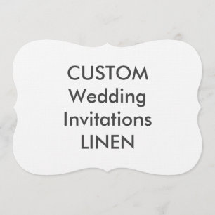 LINEN 100lb 7x5" Bracket Shape Wedding Invitations