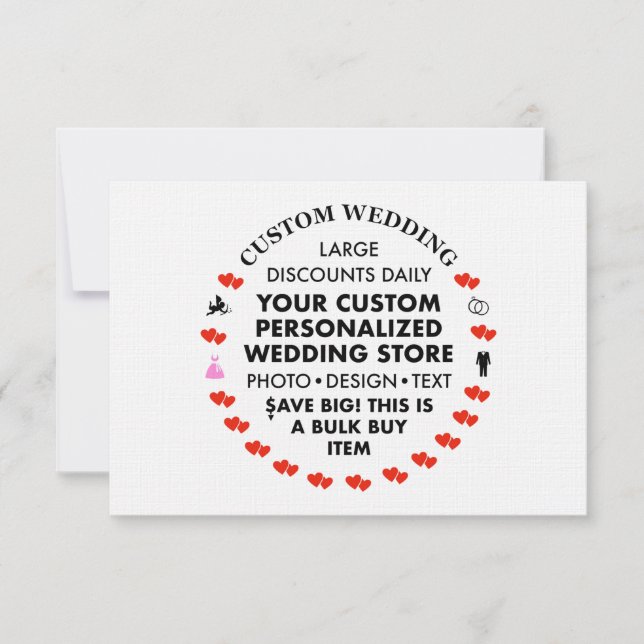 LINEN 3.5" x 5" Wedding Invitations (Front)