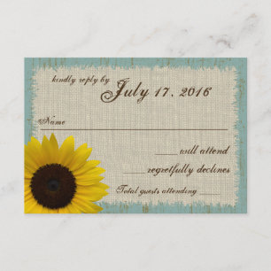 Linen and Barnwood Sunflower Response Card