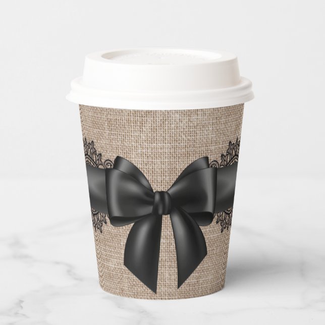 Linen and lace paper cups (Left)